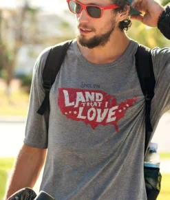 Nayked Apparel T-Shirts>Men'S Ridiculously Soft Lightweight Graphic Tee | Land That I Love
