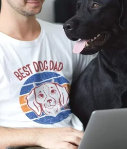 Nayked Apparel T-Shirts>Men'S Ridiculously Soft Lightweight Graphic Tee | Best Dog Dad (V2)