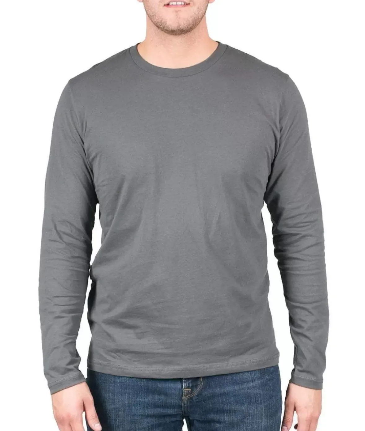 Nayked Apparel Shirts>Men'S Ridiculously Soft Long Sleeve 100% Cotton T-Shirt