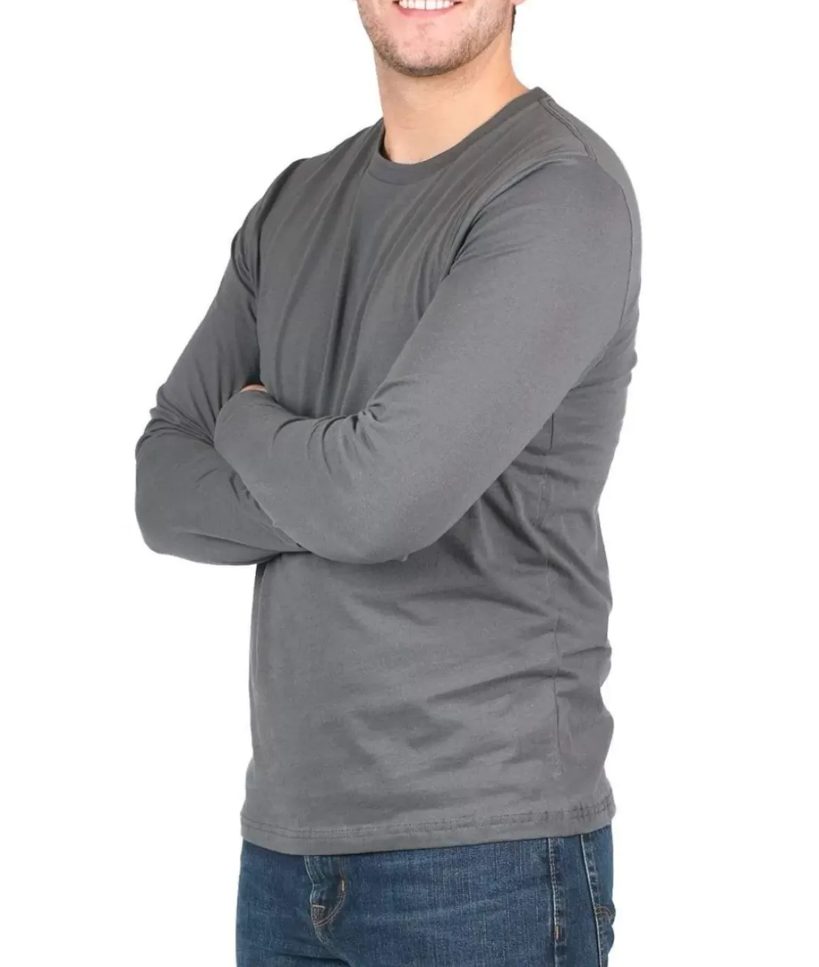 Nayked Apparel Shirts>Men'S Ridiculously Soft Long Sleeve 100% Cotton T-Shirt