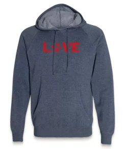 Nayked Apparel Hoodies & Sweatshirts>Men'S Ridiculously Soft Midweight Raglan Hooded Valentine'S Day Graphic Sweatshirt | Love My Pet