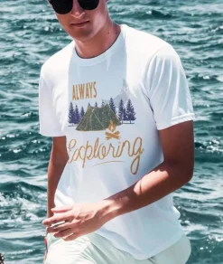 Nayked Apparel Shirts>Men'S Ridiculously Soft Midweight Graphic Tee | Always Exploring