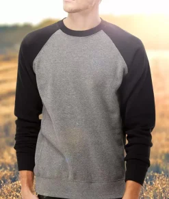 Nayked Apparel Hoodies & Sweatshirts>Men'S Ridiculously Soft Midweight Raglan Colorblocked Pullover
