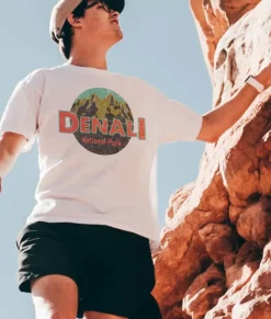 Nayked Apparel Shirts>Men'S Ridiculously Soft Midweight Graphic Tee | Denali National Park