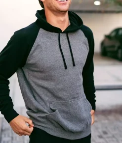 Nayked Apparel Hoodies & Sweatshirts>Men'S Ridiculously Soft Midweight Raglan Colorblocked Hooded Sweatshirt