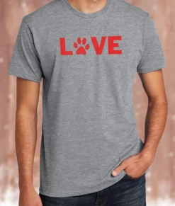 Nayked Apparel Shirts>Men'S Ridiculously Soft Midweight Valentine'S Day Graphic T-Shirt | Love My Pet