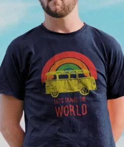 Nayked Apparel Shirts>Men'S Ridiculously Soft Midweight Graphic Tee | Let'S Travel The World