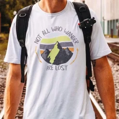 Nayked Apparel Shirts>Men'S Ridiculously Soft Midweight Graphic Tee | Not All Who Wander Are Lost