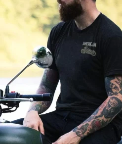 Nayked Apparel Shirts>Men'S Ridiculously Soft Midweight Sueded Graphic Tee | American Motorcycles