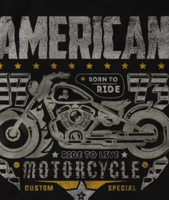 Nayked Apparel Shirts>Men'S Ridiculously Soft Midweight Sueded Graphic Tee | American Motorcycles