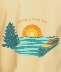 Nayked Apparel Shirts>Men'S Ridiculously Soft Midweight Graphic Tee | Lake More Worry Less