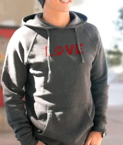 Nayked Apparel Shirts>Men'S Ridiculously Soft Midweight Raglan Hooded Valentine'S Day Graphic Sweatshirt | Love My Pet
