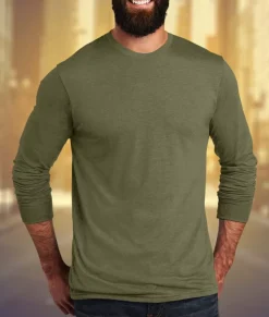 Nayked Apparel T-Shirts>Men'S Ridiculously Soft Recycled Lightweight Long Sleeve T-Shirt