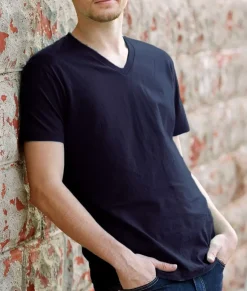 Nayked Apparel Shirts>Men'S Ridiculously Soft Short Sleeve V-Neck 100% Cotton Shirt