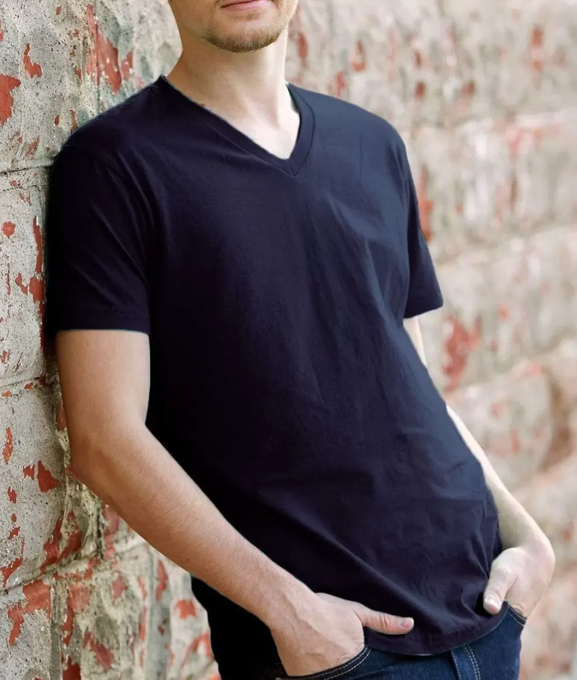 Nayked Apparel Shirts>Men'S Ridiculously Soft Short Sleeve V-Neck 100% Cotton Shirt