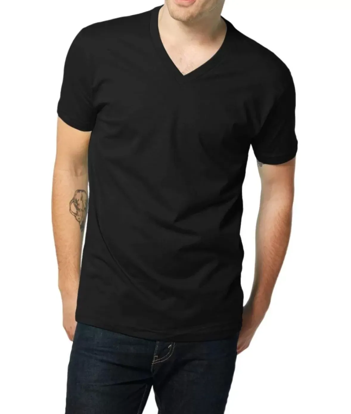 Nayked Apparel Shirts>Men'S Ridiculously Soft Short Sleeve V-Neck 100% Cotton Shirt