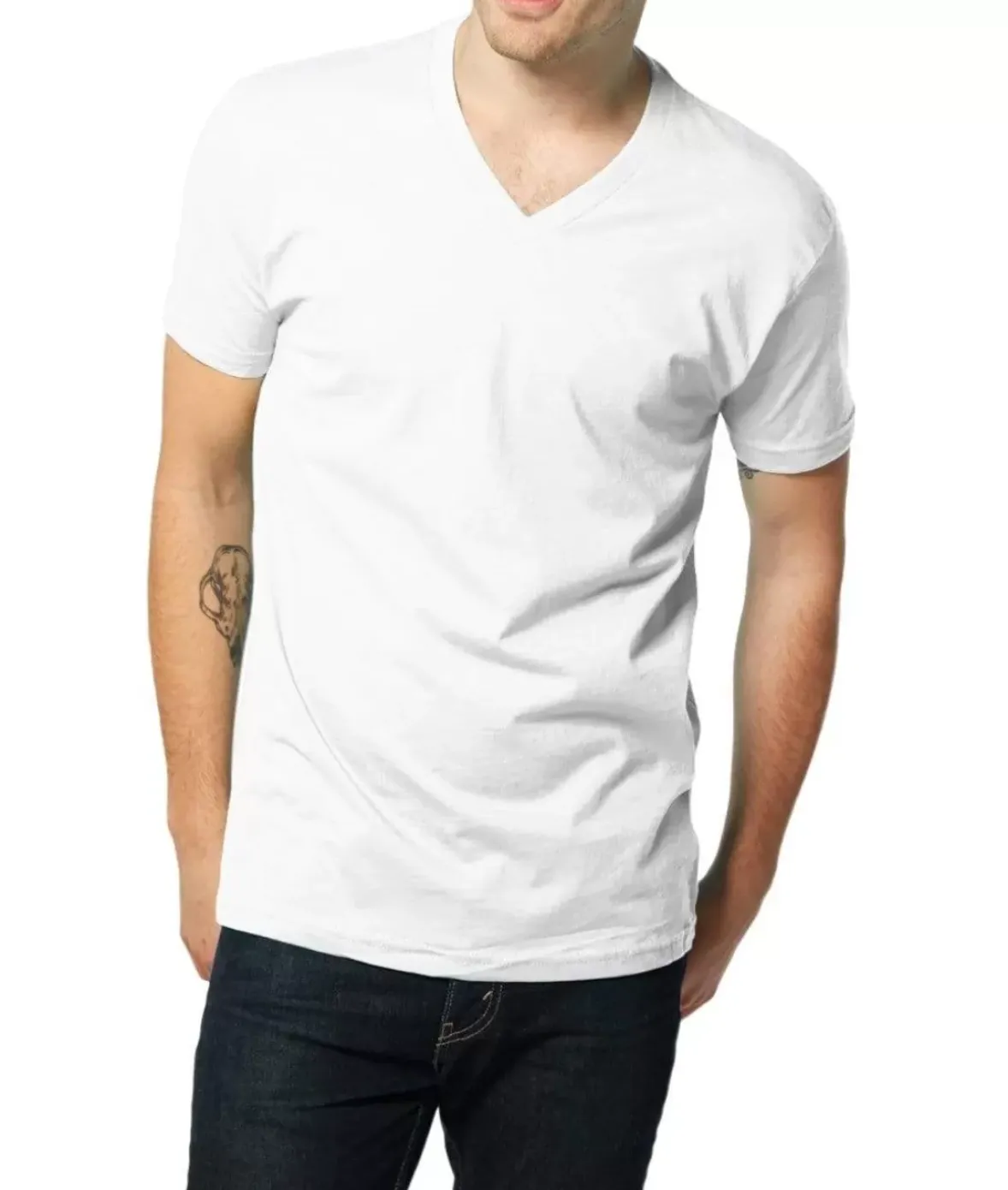 Nayked Apparel Shirts>Men'S Ridiculously Soft Short Sleeve V-Neck 100% Cotton Shirt