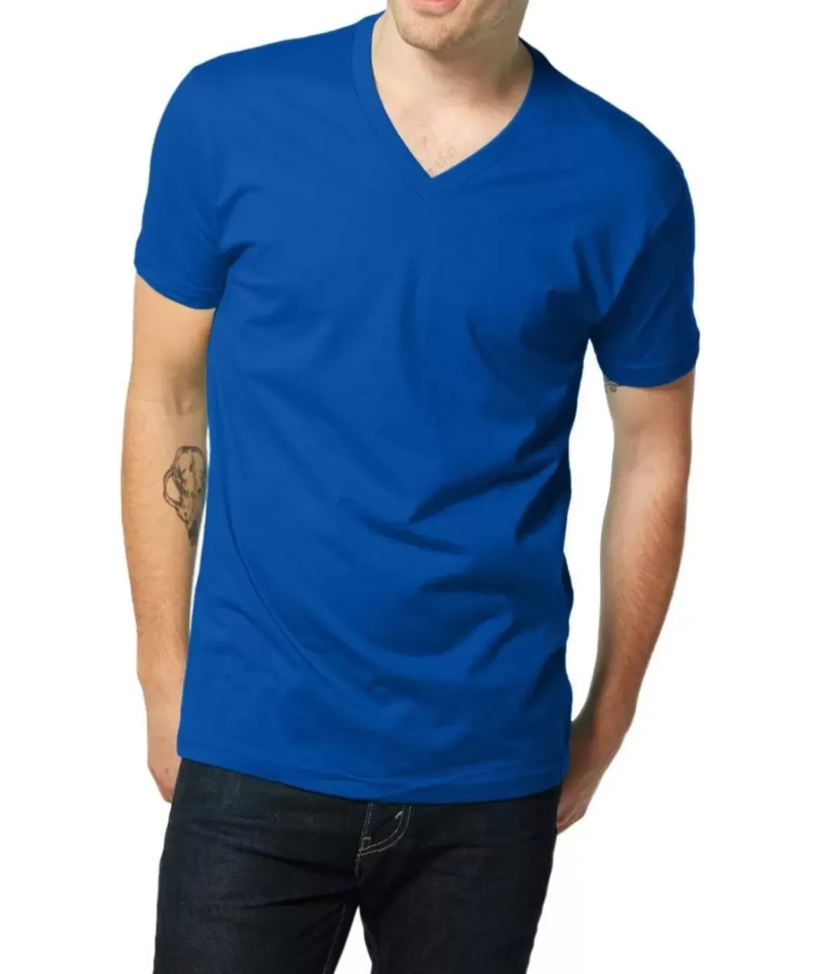 Nayked Apparel Shirts>Men'S Ridiculously Soft Short Sleeve V-Neck 100% Cotton Shirt