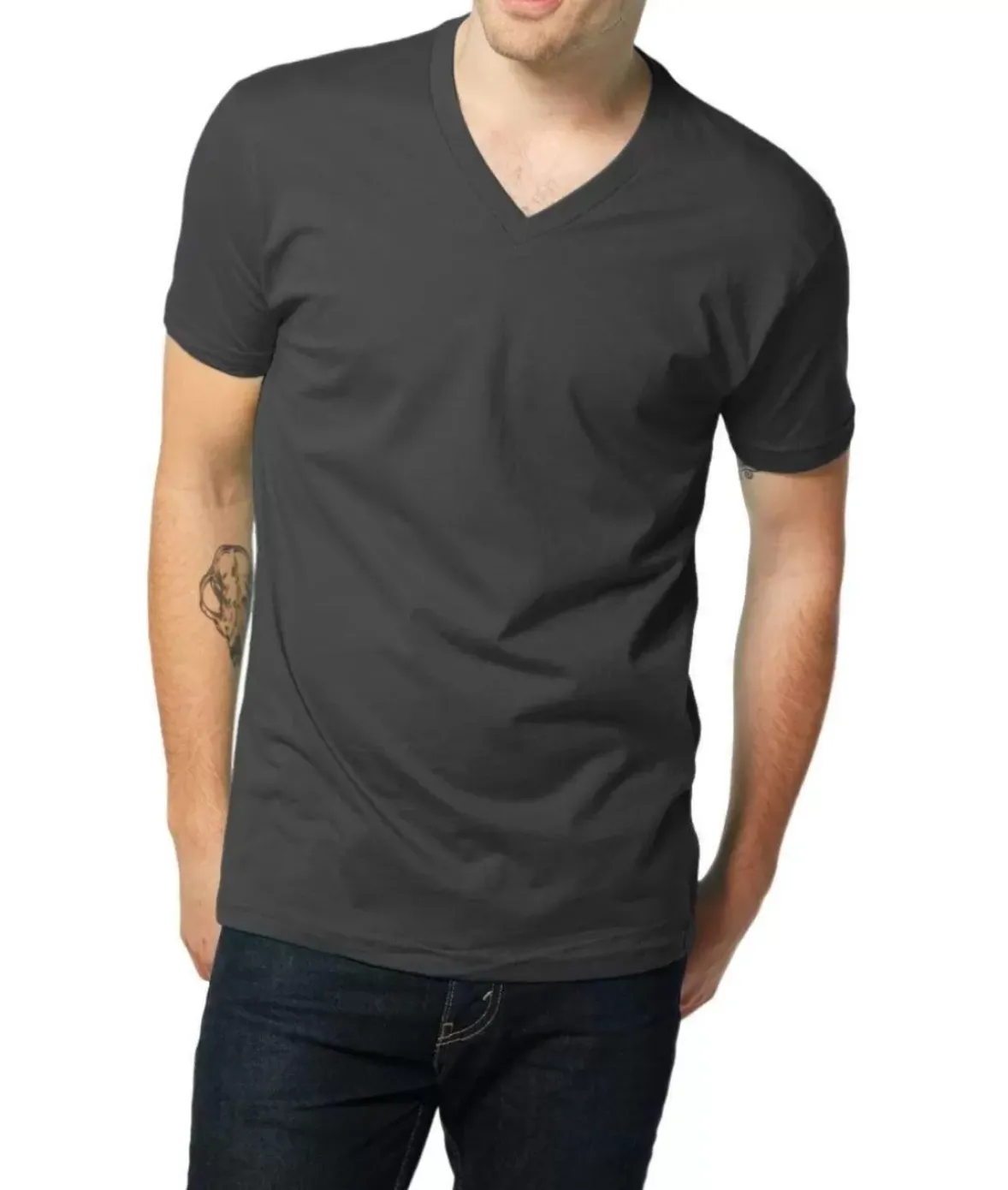 Nayked Apparel Shirts>Men'S Ridiculously Soft Short Sleeve V-Neck 100% Cotton Shirt
