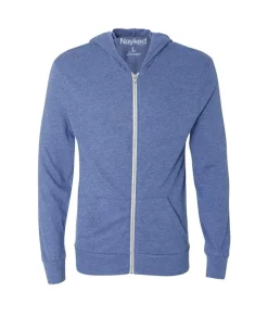 Nayked Apparel Shirts>Men'S Ridiculously Soft Vintage Recycled Full-Zip Hooded T-Shirt