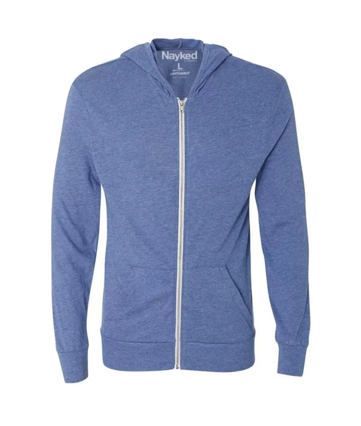 Nayked Apparel Shirts>Men'S Ridiculously Soft Vintage Recycled Full-Zip Hooded T-Shirt