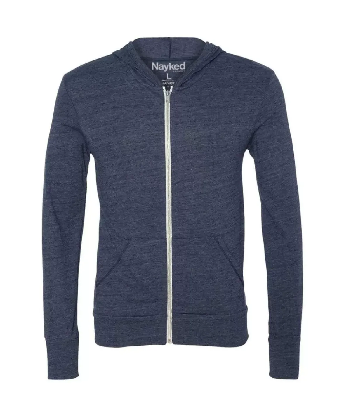 Nayked Apparel Shirts>Men'S Ridiculously Soft Vintage Recycled Full-Zip Hooded T-Shirt