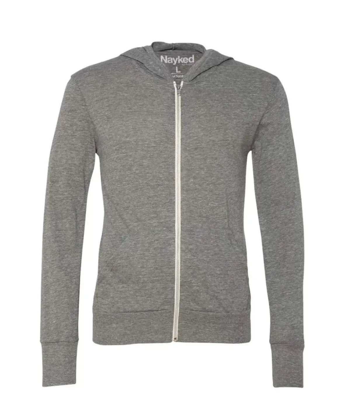 Nayked Apparel Shirts>Men'S Ridiculously Soft Vintage Recycled Full-Zip Hooded T-Shirt