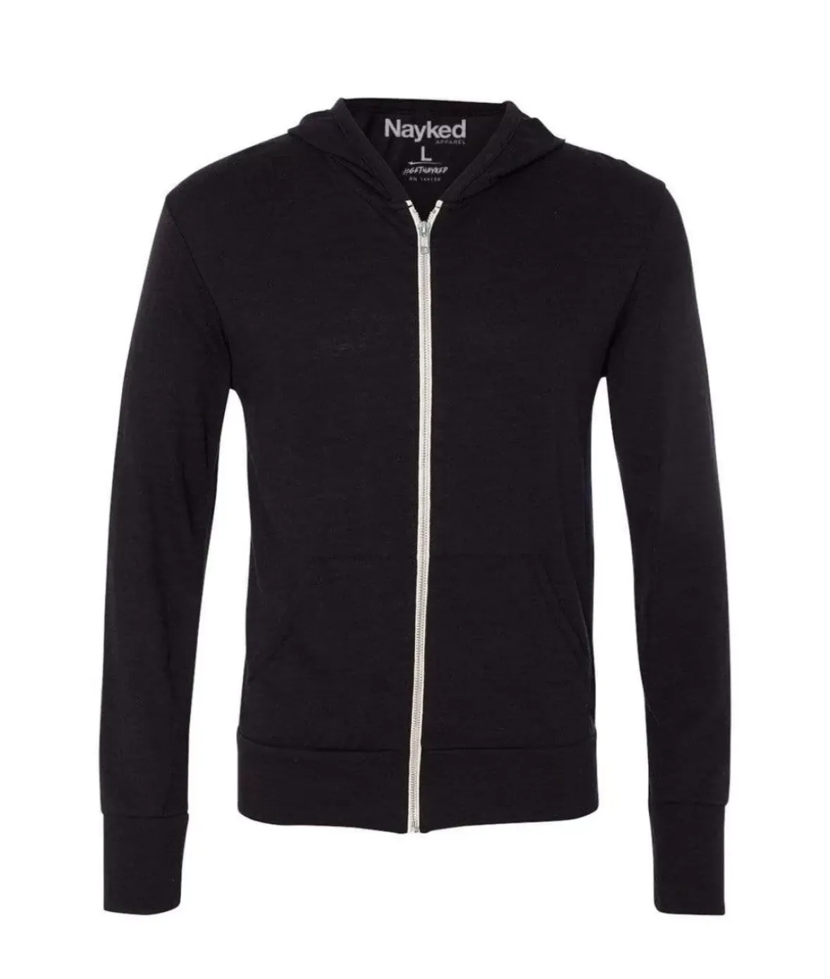 Nayked Apparel Shirts>Men'S Ridiculously Soft Vintage Recycled Full-Zip Hooded T-Shirt