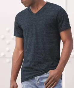 Nayked Apparel Shirts>Men'S Short Sleeve Slub Jersey V-Neck T-Shirt