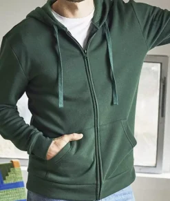 Nayked Apparel Shirts>Men'S Soft Eco Friendly Full Zip Hoodie
