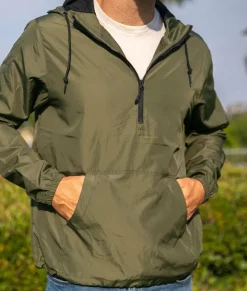 Nayked Apparel Outerwear>Men'S Soft Lightweight Half-Zip Pullover Windbreaker Anorak