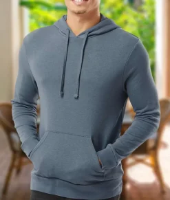 Nayked Apparel Shirts>Men'S Soft Recycled Washed Lightweight Terry Hooded Pullover