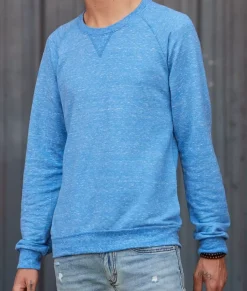 Nayked Apparel Hoodies & Sweatshirts>Men'S Soft Snow Heather French Terry Raglan Pullover Sweatshirt