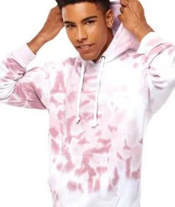 Nayked Apparel Shirts>Men'S Soft Washed Tie Dye Fleece Hoodie