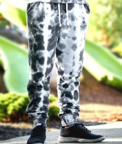Nayked Apparel Bottoms>Men'S Soft Washed Tie Dye Fleece Joggers