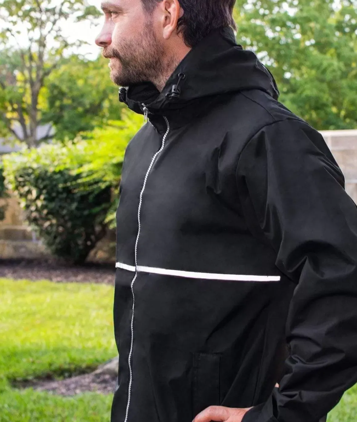 Nayked Apparel Shirts>Men'S Water-Resistant Tech Jacket/Discontinued Black