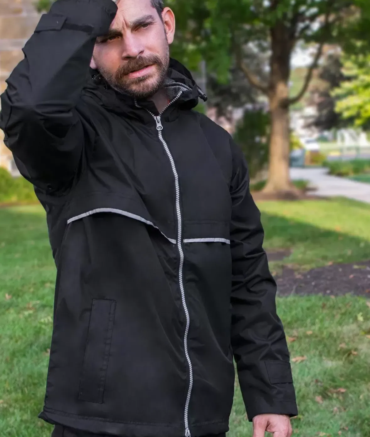 Nayked Apparel Shirts>Men'S Water-Resistant Tech Jacket/Discontinued Black