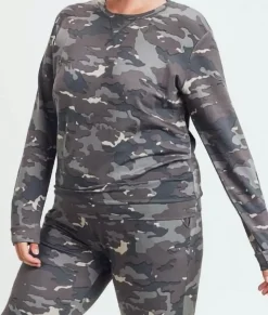 Nayked Apparel Athleisure>Real Women'S Plus Earth Print Pullover/Discontinued Camo