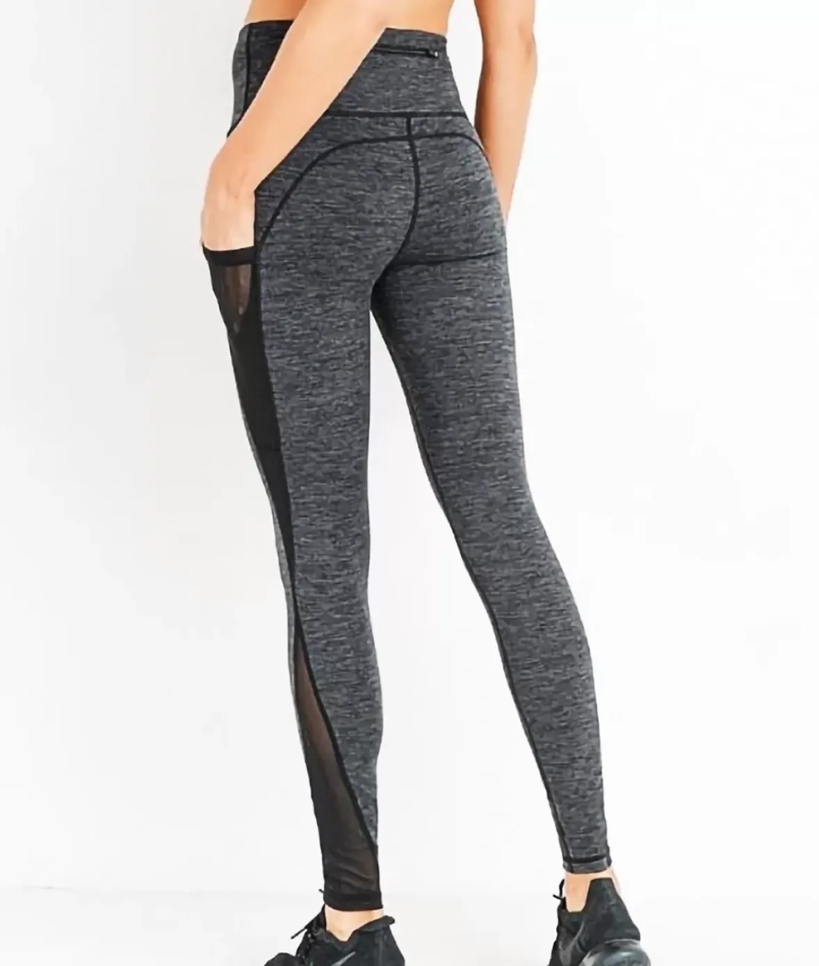 Nayked Apparel Bottoms Skirts & Dresses>Real Women'S Plus High-Waist Splice Mesh Pocket Full Leggings/Discontinued