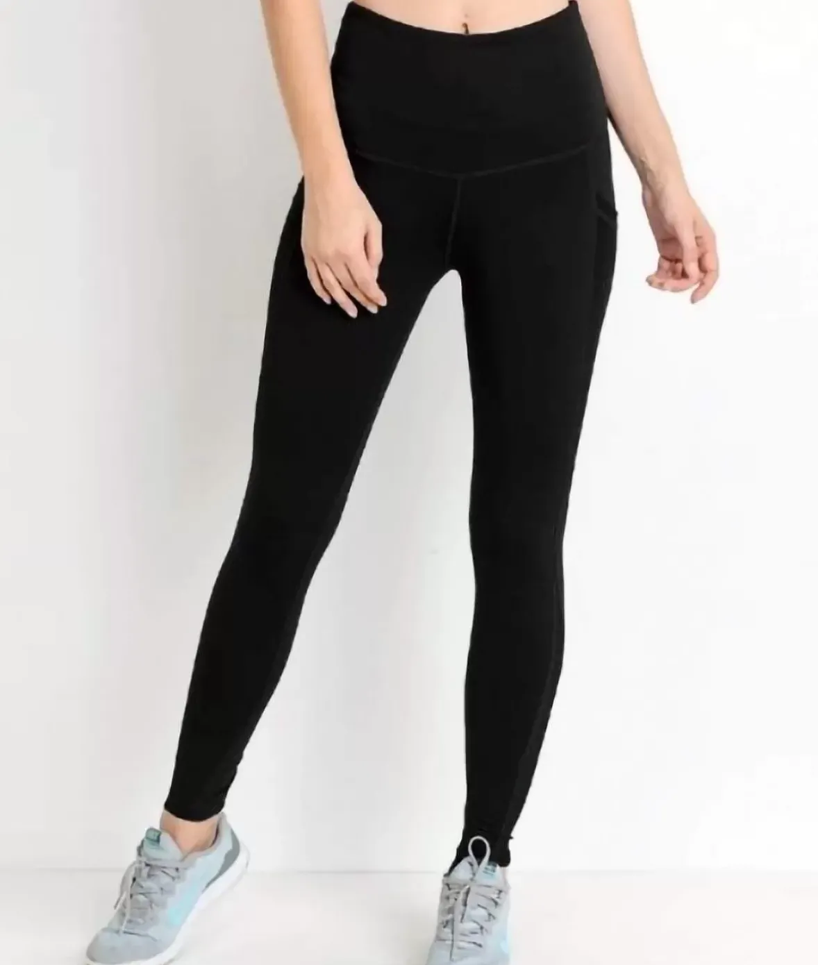 Nayked Apparel Bottoms Skirts & Dresses>Real Women'S Plus High-Waist Splice Mesh Pocket Full Leggings/Discontinued
