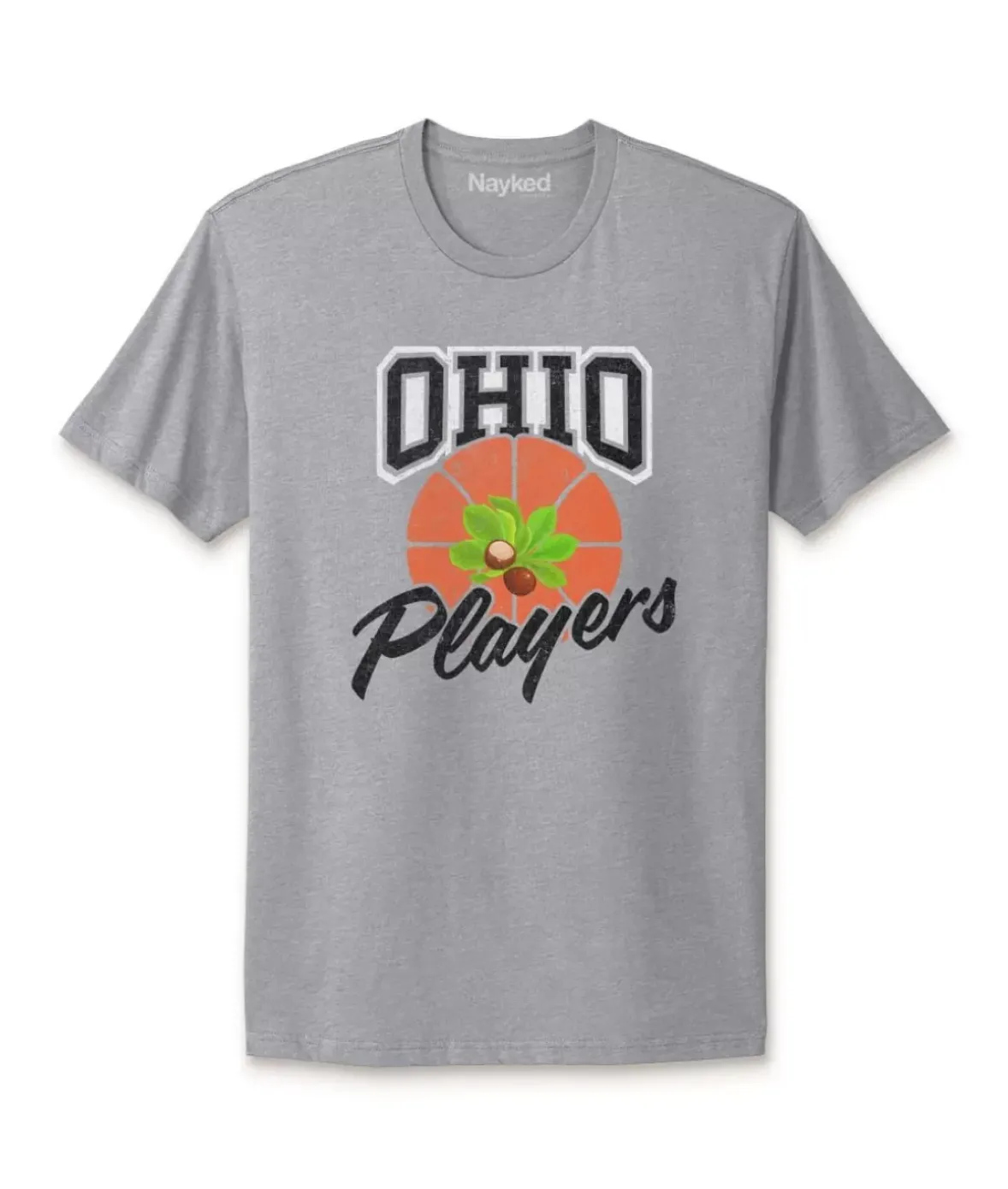 Nayked Apparel T-Shirts>Ridiculously Soft Cotton Graphic Tee | Ohio Players (Buckeye Leaf)