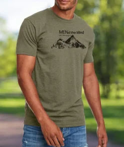 Nayked Apparel Shirts>Ridiculously Soft Crew Neck Graphic T-Shirt | Mend The Mind-Mountains