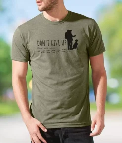 Nayked Apparel Shirts>Ridiculously Soft Crew Neck Graphic T-Shirt | Don'T Give Up-Hike With Your Dog
