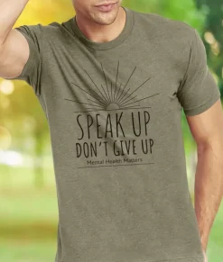 Nayked Apparel Shirts>Ridiculously Soft Crew Neck Graphic T-Shirt | Speak Up Don'T Give Up Front Graphic