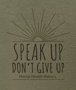 Nayked Apparel Shirts>Ridiculously Soft Crew Neck Graphic T-Shirt | Speak Up Don'T Give Up Front Graphic