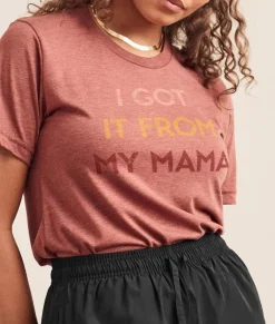 Nayked Apparel T-Shirts>Ridiculously Soft Heather Sueded Graphic Tee | I Got It From My Mama
