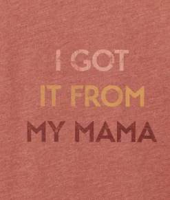 Nayked Apparel Tops>Ridiculously Soft Heather Sueded Graphic Tee | I Got It From My Mama