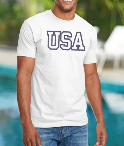 Nayked Apparel Shirts>Ridiculously Soft Men'S Usa Text Shirt