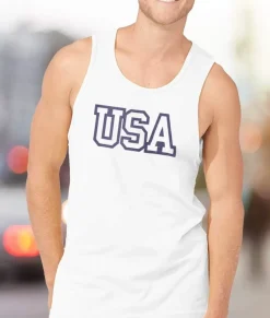 Nayked Apparel Shirts>Ridiculously Soft Men'S Usa Text Tank
