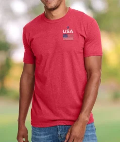 Nayked Apparel Shirts>Ridiculously Soft Men'S Usa Flag Graphic T-Shirt